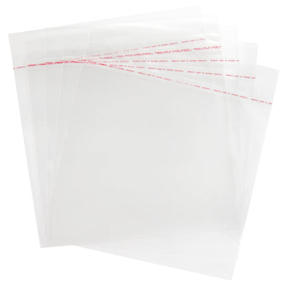 50 Pack Resealable LP Outer Sleeves with Flap - Archival Vinyl Record Covers - Crystal-Clear Polypropylene with Reseal Strip for 12" Records