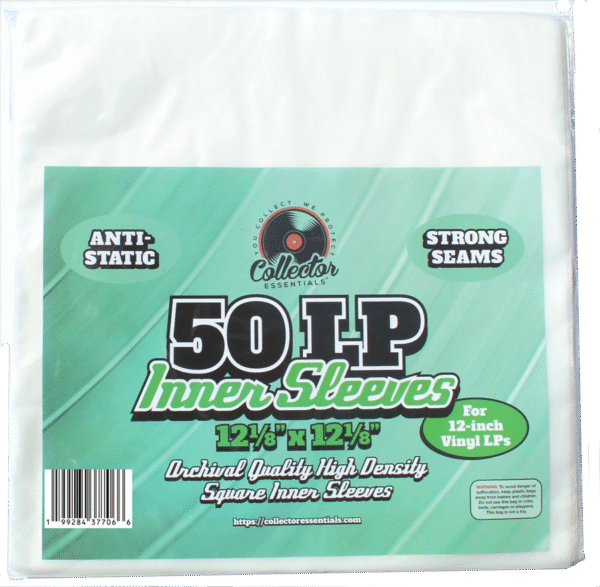 Collector Essentials 50 LP inner sleeves, 12 1/8 x 12 1/8 inches, anti-static square record sleeves