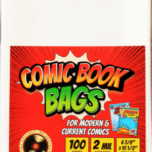 Collector Essentials comic book bags 100 pack for modern comics, 2 mil polyethylene with 1 3/8" flap