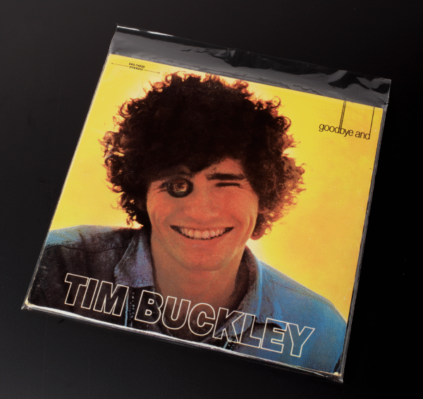 LP vinyl record in clear resealable polypropylene sleeve featuring Tim Buckley's album cover