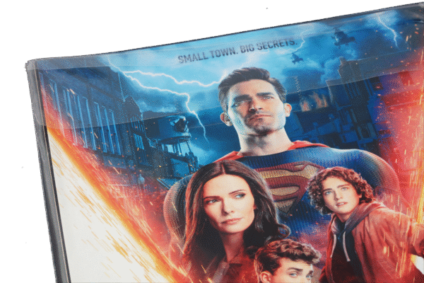 Close-up of comic book protected in modern bag with sealed flap
