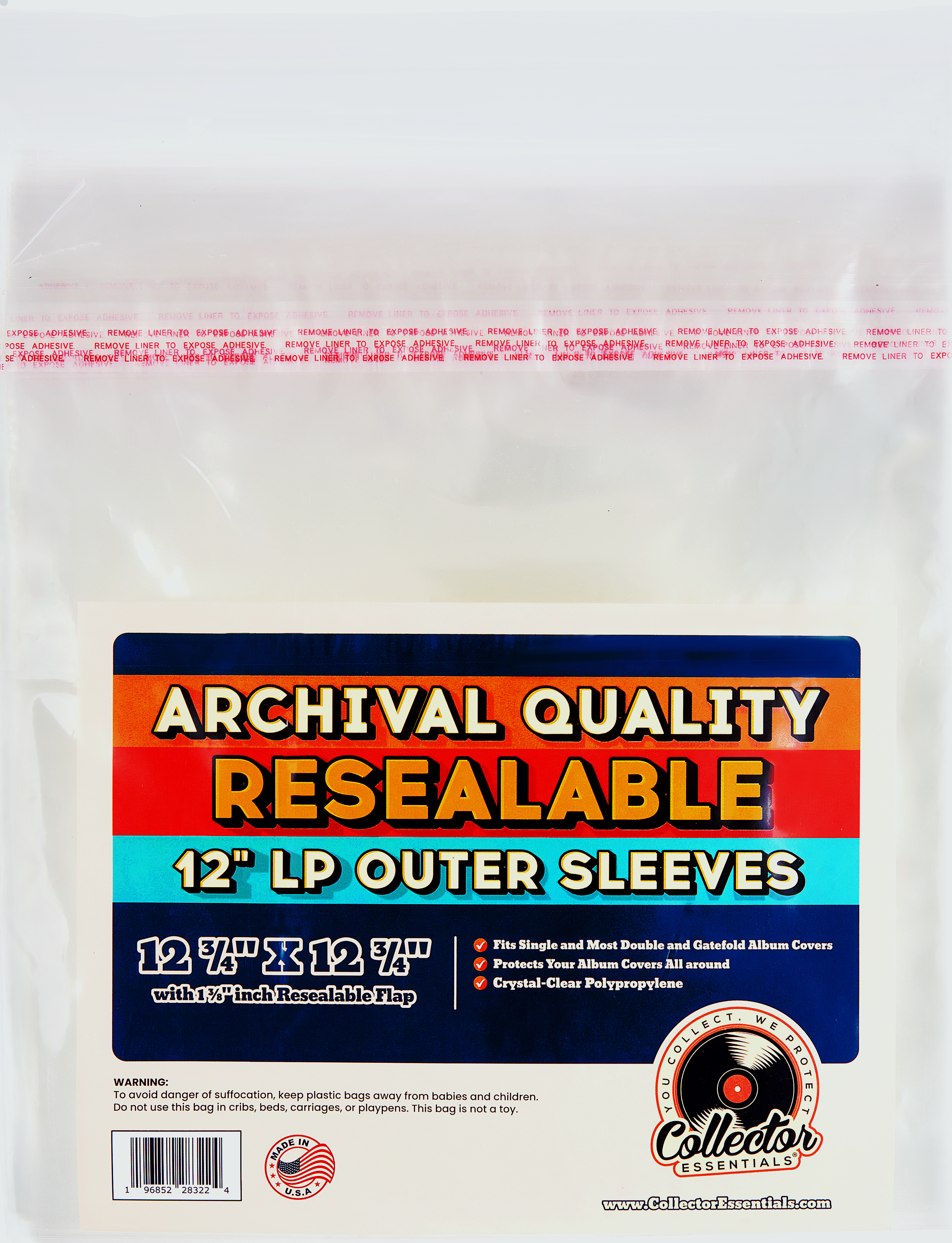 collector essentials 100 pack 45 rpm vinyl record storage sleeves – clear 3 mil polyethylene 7 inch outer bags for disc storage protection